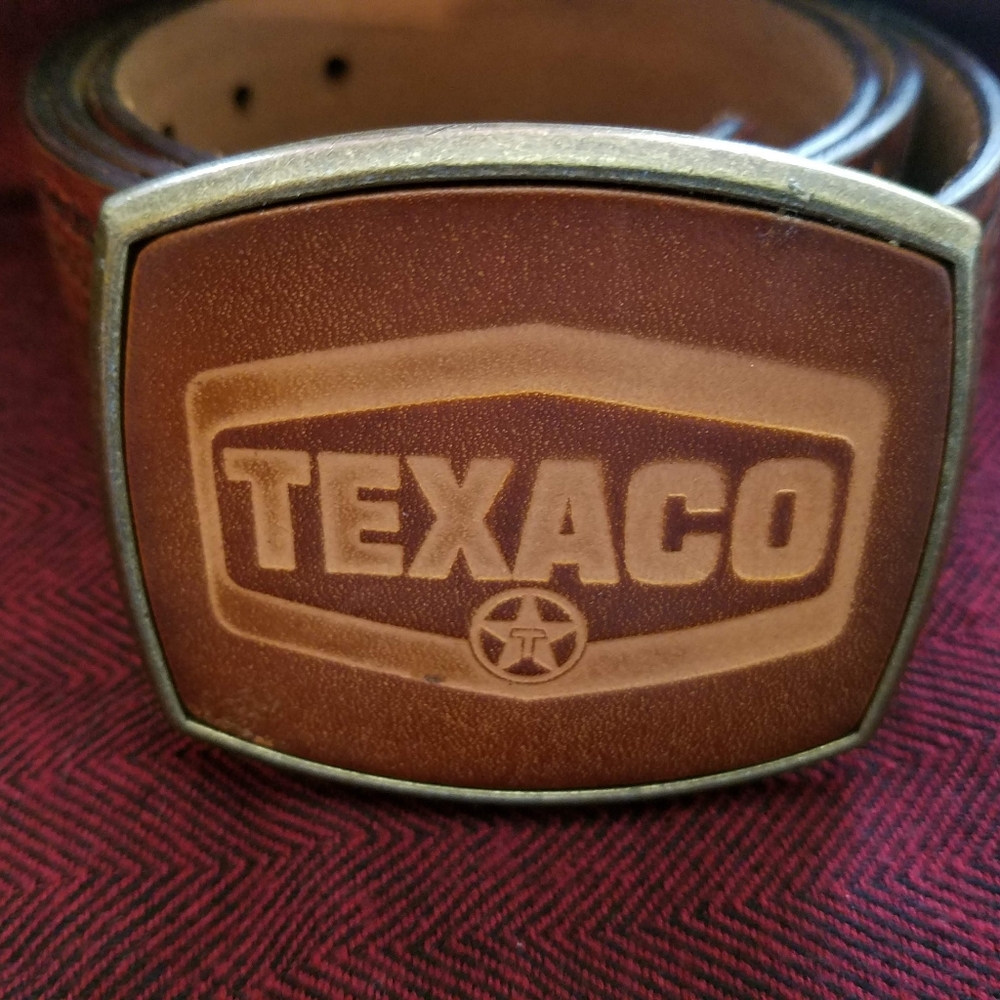 Vintage Texaco Tooled Leather Belt NWOT